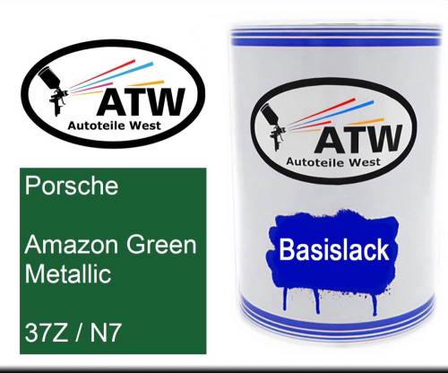 Porsche, Amazon Green Metallic, 37Z / N7: 500ml Lackdose, von ATW Autoteile West.